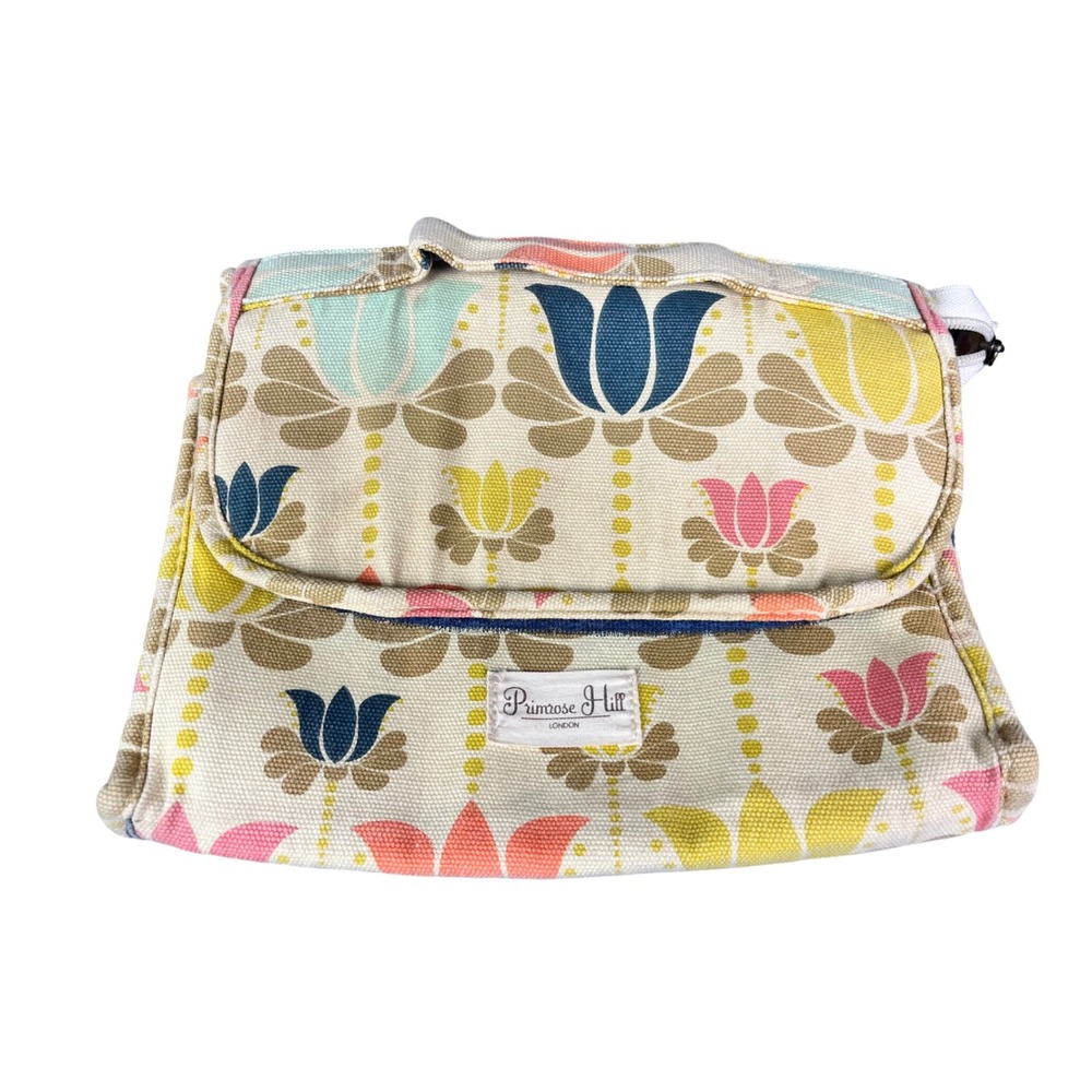Primrose Hill London Floral Tulip Canvas Toiletry Bag Retro Travel Case Multi